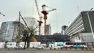 【青葉区】新たな仙台市役所の建物の鉄骨を、組み始めているみたい！